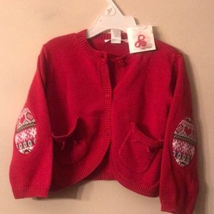 Janie and Jack Red Cardigan Sweater NWT Size 18-24 Months